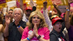 Seguidores de Trump ayer, durante un acto en Las Vegas. El republicano salió de perdedor.