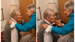 El video del reencuentro de una pareja de 89 y 90 años llenó de emoción a las redes sociales y se viralizó.