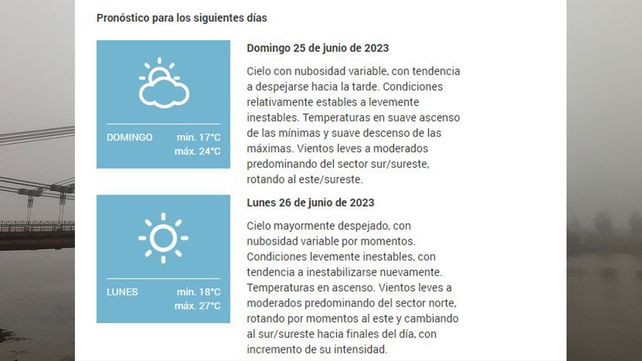 El sábado arrancó con mucha niebla y alta humedad: cómo sigue el tiempo en Santa Fe