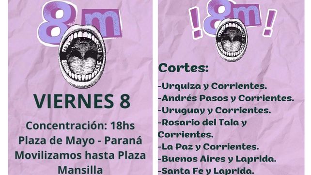 Actividades en Paraná por el 8M