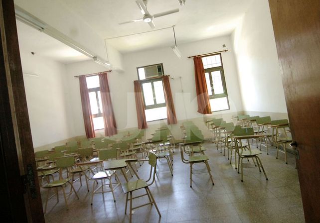 Vacías. El lunes las aulas no recibirán a los alumnos de nivel inicial y primario