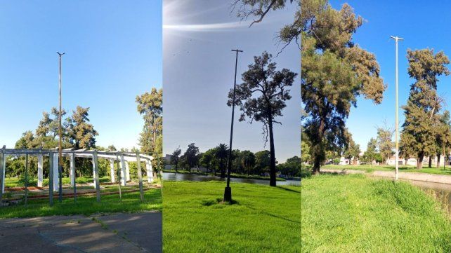 Se robaron 68 luminarias de las colocadas recientemente en el Parque Garay