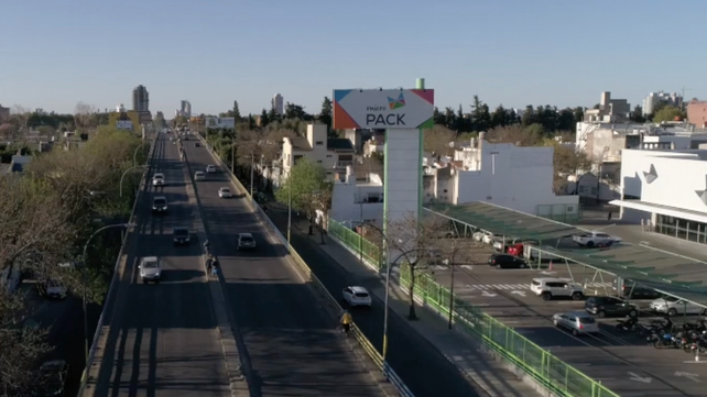 Vista aérea de la sucursal de Micropack de calle Avellaneda y Urquiza.