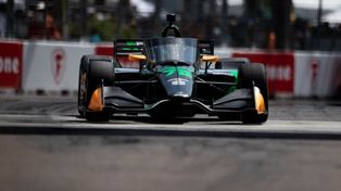 Agustín Canapino estuvo en el subibaja en Laguna Seca, en su retorno a la IndyCar.