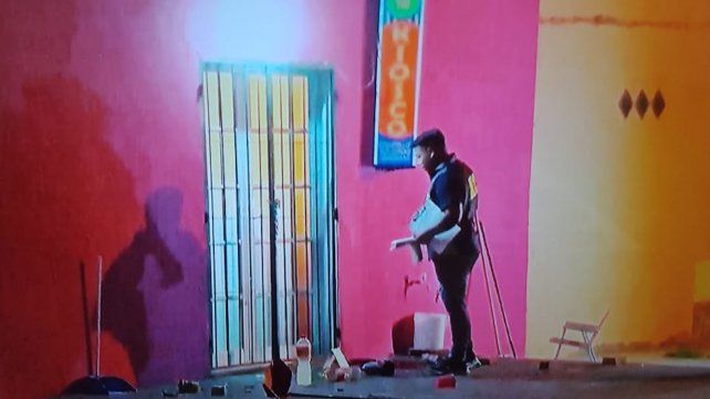La puerta del kiosco frente al cual fue asesinada la Chana.