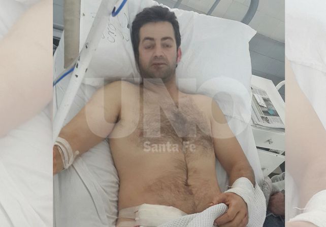 Francisco Lazzarini de 33 años fue baleado por delincuentes.