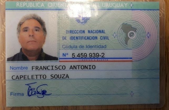 apócrifa. Cédula de identidad falsa emitida por Uruguay: Francisco Capeletto.