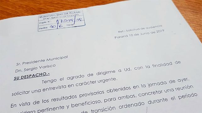 Bahl solicitó una audiencia urgente al intendente Varisco