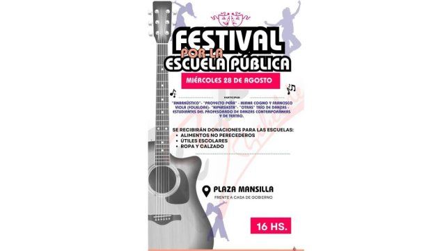 Docentes realizarán un festival de la escuela pública como medida de protesta