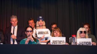 Los participantes de la conferencia de prensa pidieron justicia por Silvina Luna.