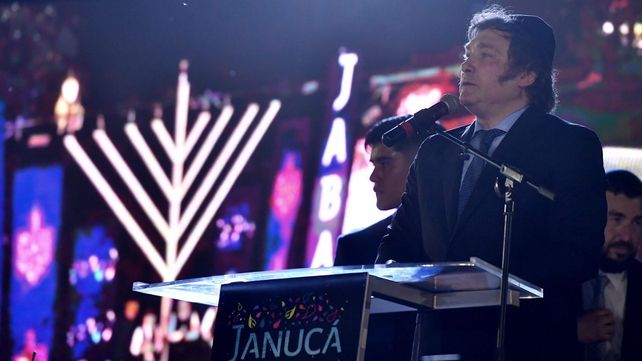 El presidente Javier Milei afirmó este martes en el acto por Janucá que después de tantos años de oscuridad y ocultismo
