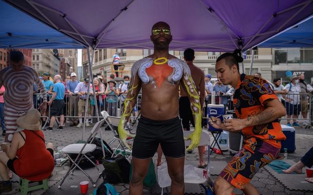 Las coloridas imágenes del Día anual de Body painting en Nueva York