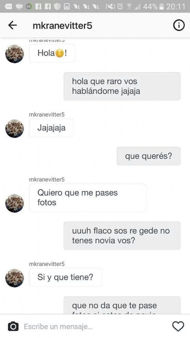 ¿Y tu novia?: el escandaloso chat sexual de Kranevitter. Mirá las fotos