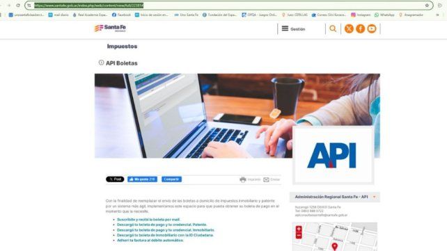 El pago total anual del impuesto inmobiliario y patente automotor se puede hacer online