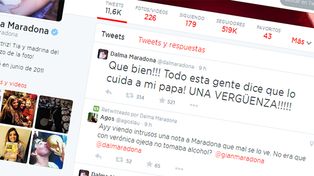 Las hijas de Maradona, enojadas en Twitter por la difusión de fotos de Diego