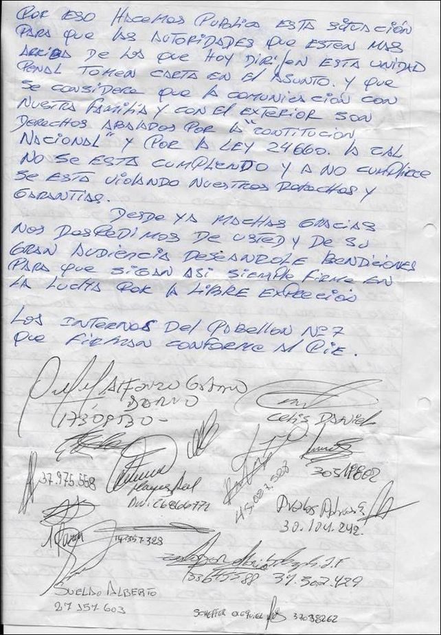 El Tavi. Celis fue uno de los reclamantes por la incomunicación que sufren en Federal. Federal Al Día.