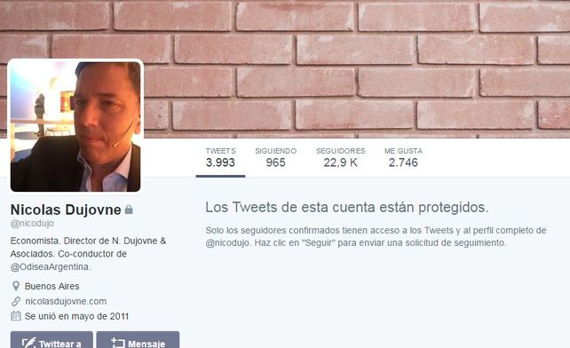 Ahora protegió su cuenta en Twitter.&nbsp;