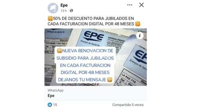 La EPE alerta por estafas con falsos descuentos en la factura de luz dirigidas a jubilados