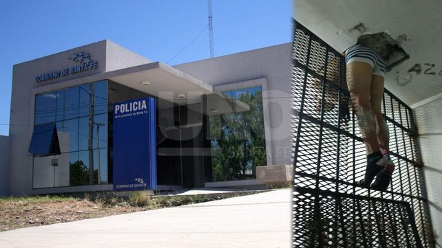 El video de un preso que trató de huir de la subcomisaría 17ª y quedó colgado de la reja