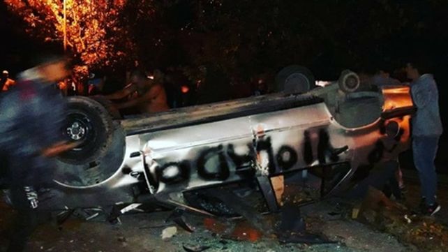 furia. Así quedó el auto de Leonardo A.