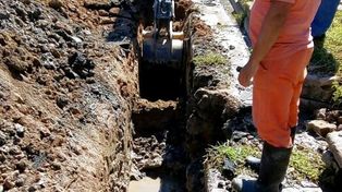 La obra había quedado a 36 metros de la casa del vecino y ahora la Municipalidad deberá hacer la conexión.