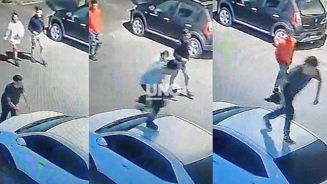 En barrio Candioti Sur. Así caminan por arriba de los autos estacionados los jóvenes que asisten a bares y boliches de la zona.&nbsp;