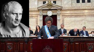 Javier Milei citó a Cicerón con una frase históricamente insostenible