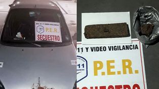 El hombre estaba escondido en un auto en una estación de servicios con un ladrillo de marihuana.&nbsp;