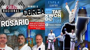 El sábado habrá preselección en la sede Integración Federal y el domingo acción en Náutico Sportivo Avellaneda. El taekwondo, a full en Rosario.