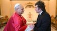 El Papa León XIV se reunió con el presidente Javier Milei en el Vaticano.