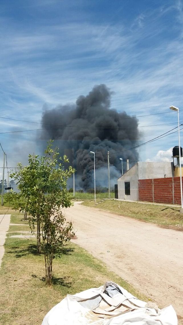 La gruesa columna de humno genera preocupación en barrios aledaños