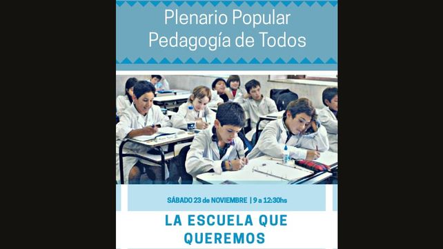 Este sábado se realizará en Paraná un Plenario Popular Pedagógico