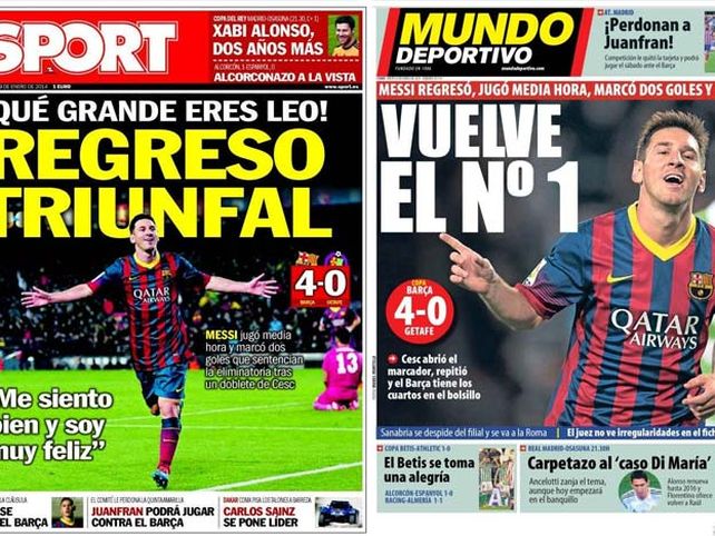 La prensa se rindió a los pies de Lionel Messi