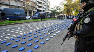 Los 400 kilos de cocaína estaban distribuidos en 369 panes envueltos en colores celeste y blanco.