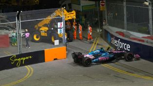 El momento de la discordia. El Alpine de Pierre Gasly, compañero de Franco Colapinto, queda en un lugar peligroso en la Q1 de Singapur. LA FIA no sancionó.