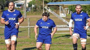 Franco Molina, Tomás Bartolini y Bautista Pedemonte en los entrenamientos en Uruguay.