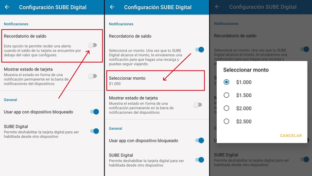 El paso a paso para activar el alerta en Sube Digital