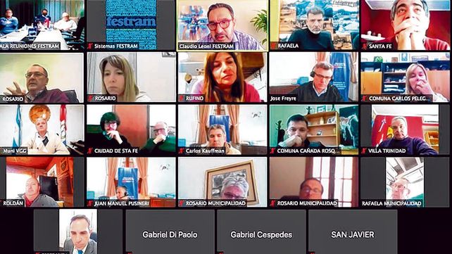 por videoconferencia. Los trabajadores se reunieron en paritarias y tomaron la medida de fuerza.