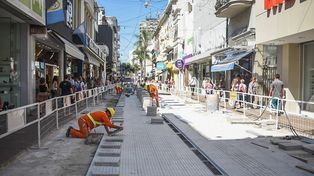 Avanza la obra de remodelación de la peatonal San Martín