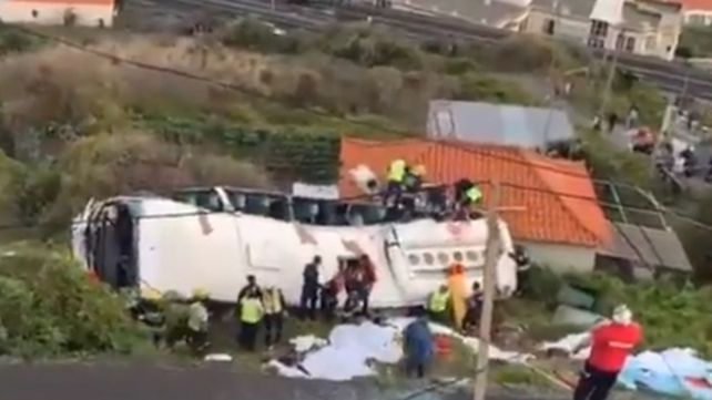 Madeira. El conductor perdió el control en una curva y se despistó.