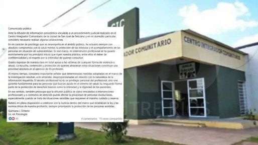 Psicólogo calificó de desproporcionados los allanamientos al CIC de Feliciano y a su casa