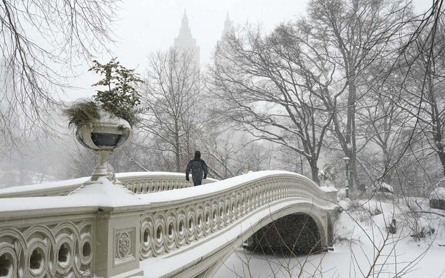 Imágenes de la histórica nevada en Nueva York