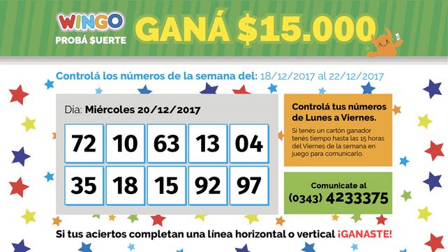 Wingo: Estos son los Números de esta semana
