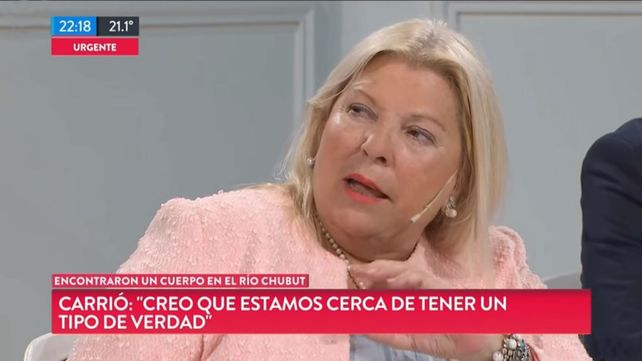 Carrió comparó la conservación del cuerpo hallado en el río Chubut con el de Walt Disney