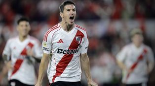Nacho Fernández lo grita con todo. Es el segundo de River Plate, que lo definió en el primer tiempo. Es el octavo pasajero final del torneo Apertura.