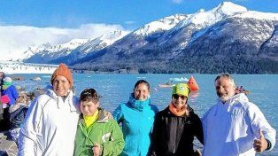 Los entrerrianos posaron para la foto en El Calafate.
