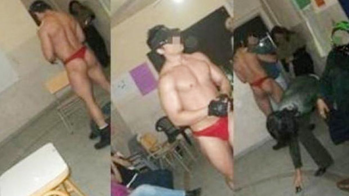 Organizan una caliente despedida de soltera con strippers en una escuela