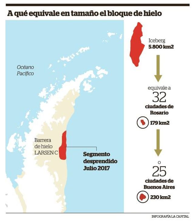 Un enorme témpano se desprendió de la Antártida y viaja a la deriva