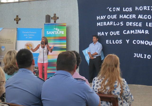 El jueves. Se realizó el acto de inicio de la modalidad para Adultos en la sede del Penal Nº 2 de Las Flores./ gentileza: Ministerio de Educación.