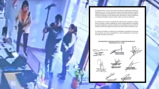 Luz y Fuerza repudió el ataque a la EPE en San Jorge y reclamó mayor seguridad para los trabajadores